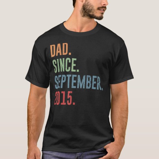 Mannen vader sinds september 2015 t-shirt (Voorkant)