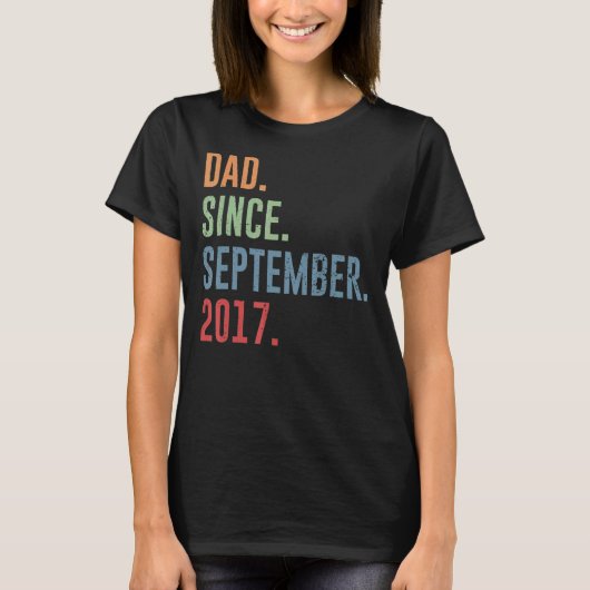Mannen vader sinds september 2017 t-shirt (Voorkant)