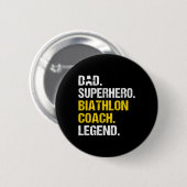 Mannen vader Superheld Biathlon Coach Funny Biathl Ronde Button 5,7 Cm (Voorkant /achterkant)