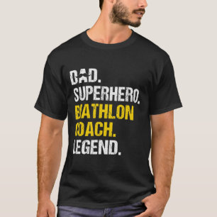 Mannen vader Superheld Biathlon Coach Funny Biathl T-shirt