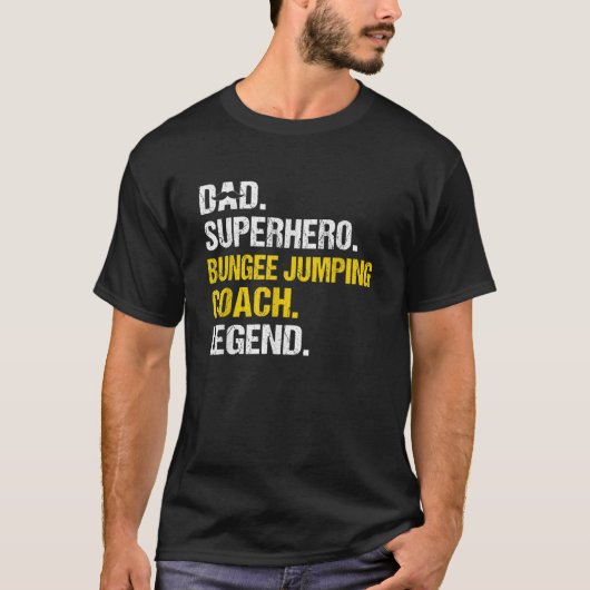 Mannen Vader Superheld Bungee Jumping Coach T-shirt (Voorkant)
