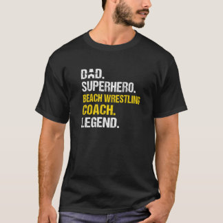 Mannen Vader Superheld Strandworstelen Coach Funny T-shirt