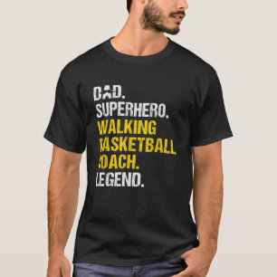 Mannen vader superheld Walking basketbal coach Fun T-shirt