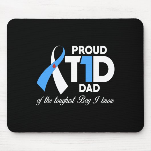 Mannen vader T1D Vader van Zoon Diabetes Muismat (Voorkant)