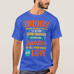 Mannen vader vader verwacht dat hij snel zal zijn t-shirt
