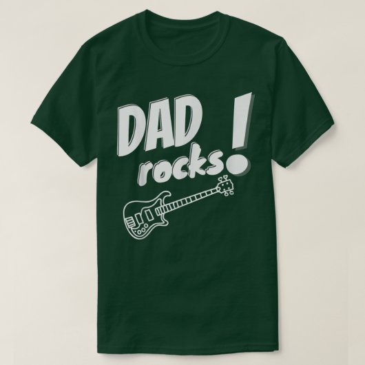 Mannen vader Vaderdag Dad Bass Guitar Rock Musi T-shirt (Design voorkant)