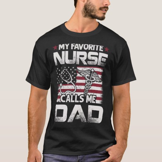 Mannen vader vaders dag mijn favoriete verpleegste t-shirt (Voorkant)