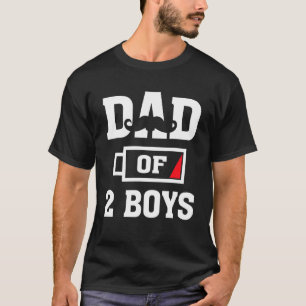Mannen vader van 2 jongens laag accu Mannen vaders T-shirt