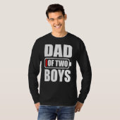 Mannen vader van 2 jongens twee zoons Vaderdag 2 T-shirt (Voorkant volledig)