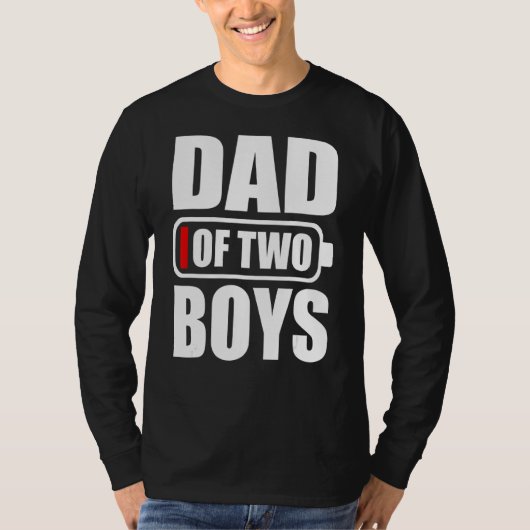 Mannen vader van 2 jongens twee zoons Vaderdag 2 T-shirt (Voorkant)