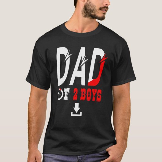 Mannen vader van 2 jongens vader of opa van 2 Kind T-shirt (Voorkant)