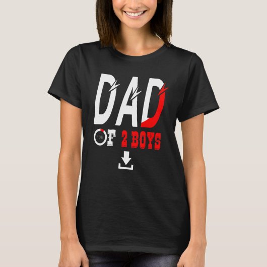 Mannen vader van 2 jongens vader of opa van 2 Kind T-shirt (Voorkant)