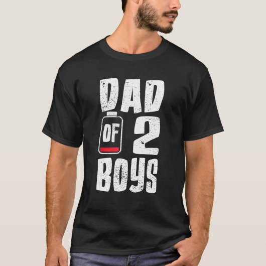 Mannen vader van 2 jongens van Son Fothers Day Ver T-shirt (Voorkant)
