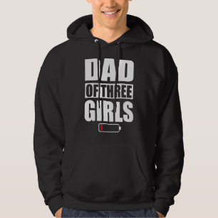 Mannen vader van 3 meisjes Drie Daughters Vaderdag Hoodie