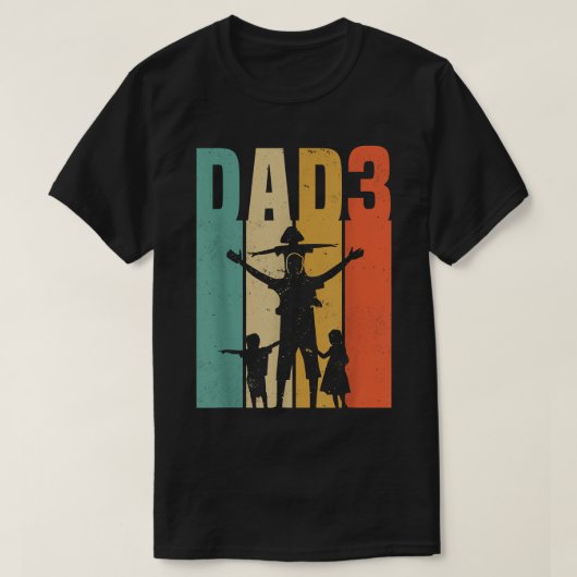Mannen vader van 3 pap 3 vaderdag t-shirt (Design voorkant)