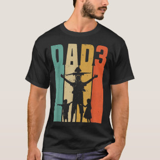 Mannen vader van 3 pap 3 vaderdag t-shirt