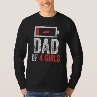 Mannen vader van 4 meisjes van de Vaderdag bi T-shirt