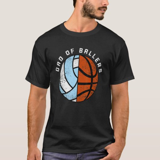 Mannen vader van Ballers Basketball Volleyball T-shirt (Voorkant)