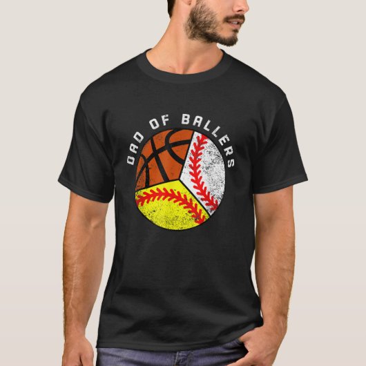 Mannen vader van ballers grappige honkbal softbal t-shirt (Voorkant)