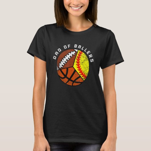 Mannen vader van balletbal Football T-shirt (Voorkant)