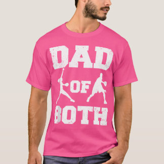 Mannen vader van beide grappige softbal basketbal t-shirt