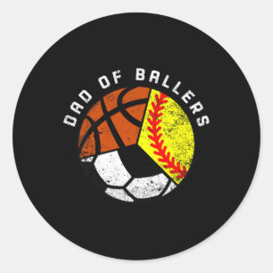 Mannen vader van byllers plezier softbyll voetbal ronde sticker