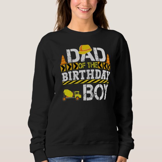 Mannen vader van de 'Birthday Boy Construction Tru Trui (Voorkant)