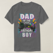 Mannen vader van de Birthday Boy Matching Video Ga T-shirt (Design voorkant)