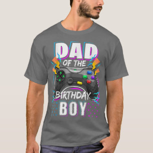Mannen vader van de Birthday Boy Matching Video Ga T-shirt