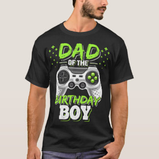 Mannen vader van de Birthday Boy Matching Video Ga T-shirt