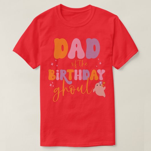 Mannen vader van de Birthday Ghoul Cute Ghost Halo T-shirt (Design voorkant)