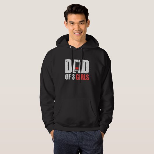 Mannen vader van drie meisjes - vader met drie doc hoodie (Voorkant volledig)