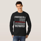 Mannen vader van een brandweerman - Vuurman ouder T-shirt (Voorkant volledig)