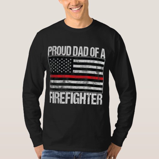 Mannen vader van een brandweerman - Vuurman ouder T-shirt (Voorkant)