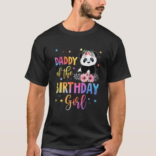 Mannen vader van het meisje van de geboorte Panda T-shirt (Voorkant)