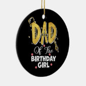 Mannen vader van het meisje van de verjaardag keramisch ornament (Rechts)