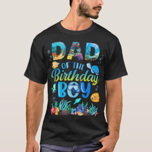 Mannen vader van het Zee van de Birthday Boy Vis O T-shirt