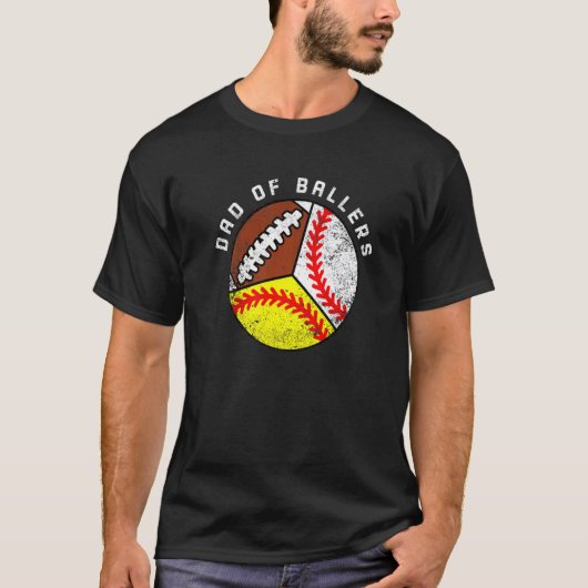 Mannen vader van honkbal Football Da T-shirt (Voorkant)