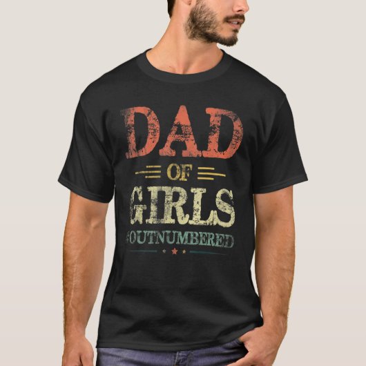 Mannen vader van meisjes overleden vaderdag t-shirt (Voorkant)
