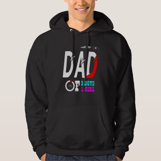 Mannen vader van twee jongens, 1 meisje of 3 K opa Hoodie (Voorkant)