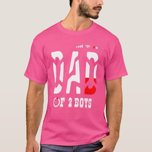 Mannen vader van twee jongens, vader of grootvader t-shirt (Voorkant)