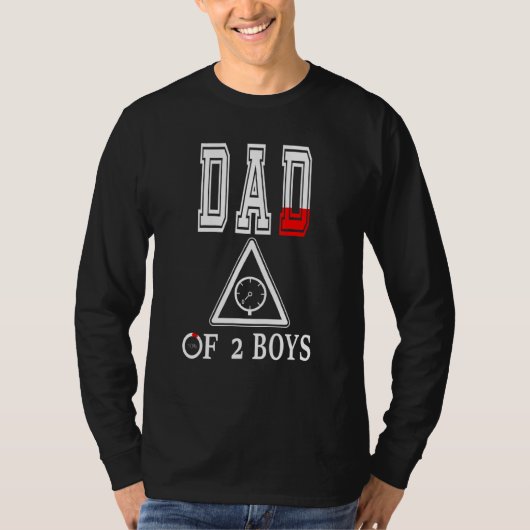 Mannen vader van twee jongens, vader of grootvader t-shirt (Voorkant)