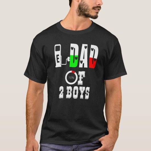 Mannen vader van twee jongens, vader of grootvader t-shirt (Voorkant)