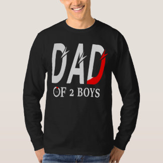 Mannen vader van twee jongens, vader of grootvader t-shirt
