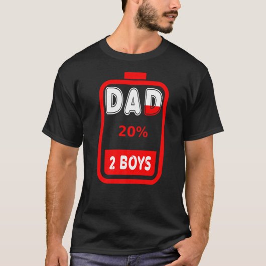 Mannen vader van twee jongens, vader of grootvader t-shirt (Voorkant)