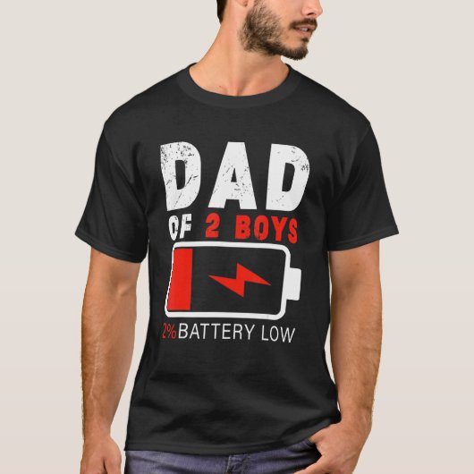 Mannen vader van twee jongens vaders dag vader van t-shirt (Voorkant)