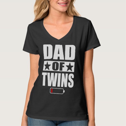 Mannen vader van tweeling dochter zonen Vaderdag T-shirt (Voorkant)