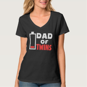 Mannen vader van tweeling vermoeide tweeling vader t-shirt