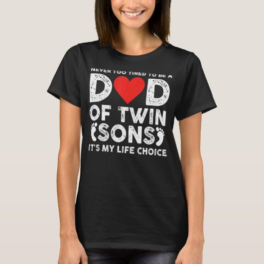 Mannen vader van tweelingzons Het is mijn levenske T-shirt (Voorkant)