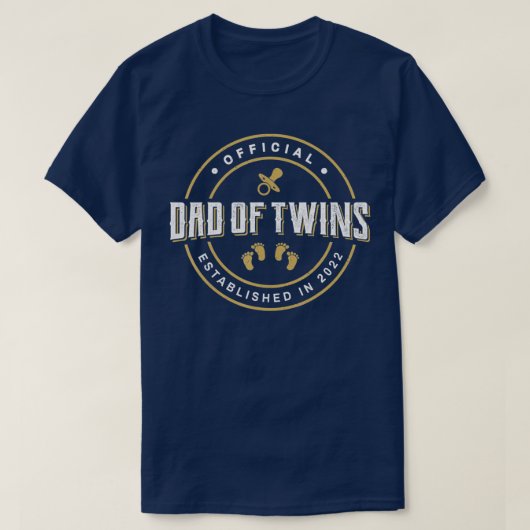 Mannen vader van Twins 2022 Nieuwe papa om grappig T-shirt (Design voorkant)